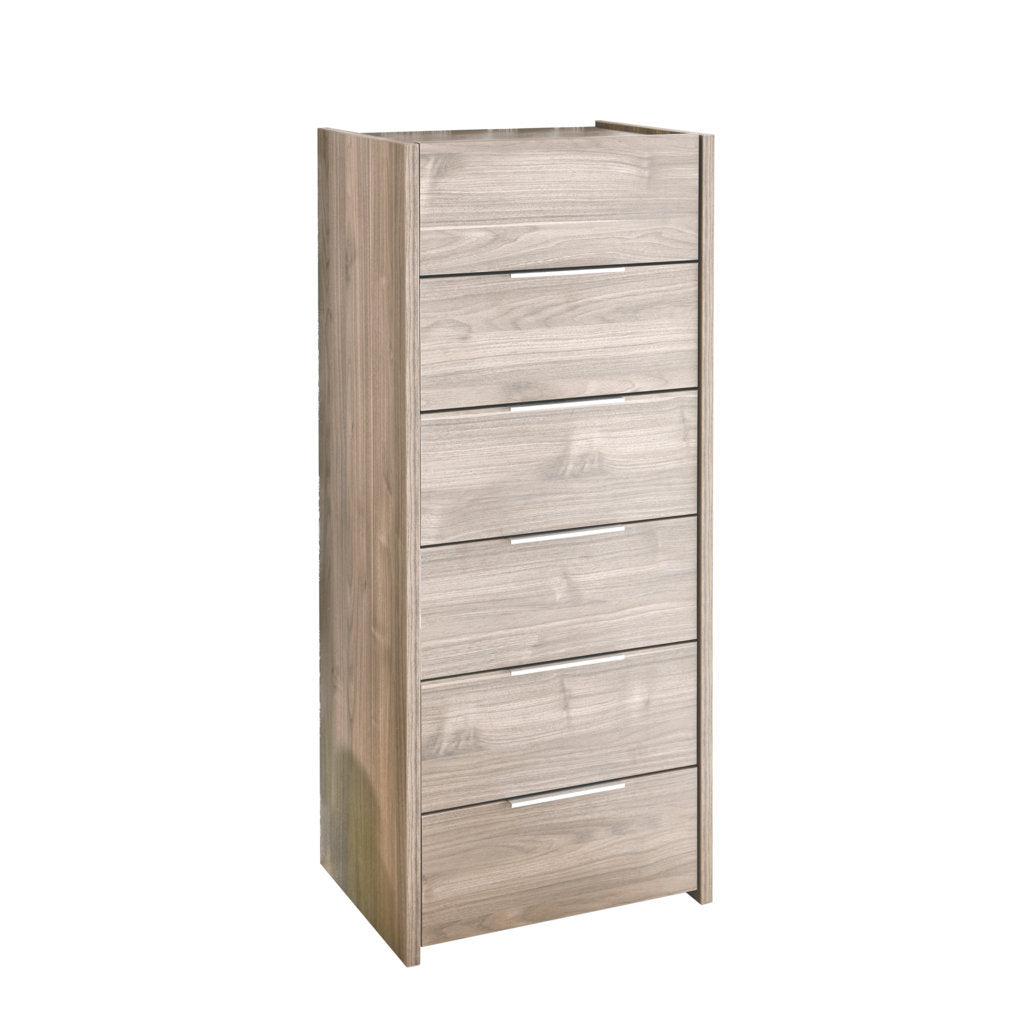 DURBAN chest of drawers with 6 drawers in light walnut TFT Home Furniture