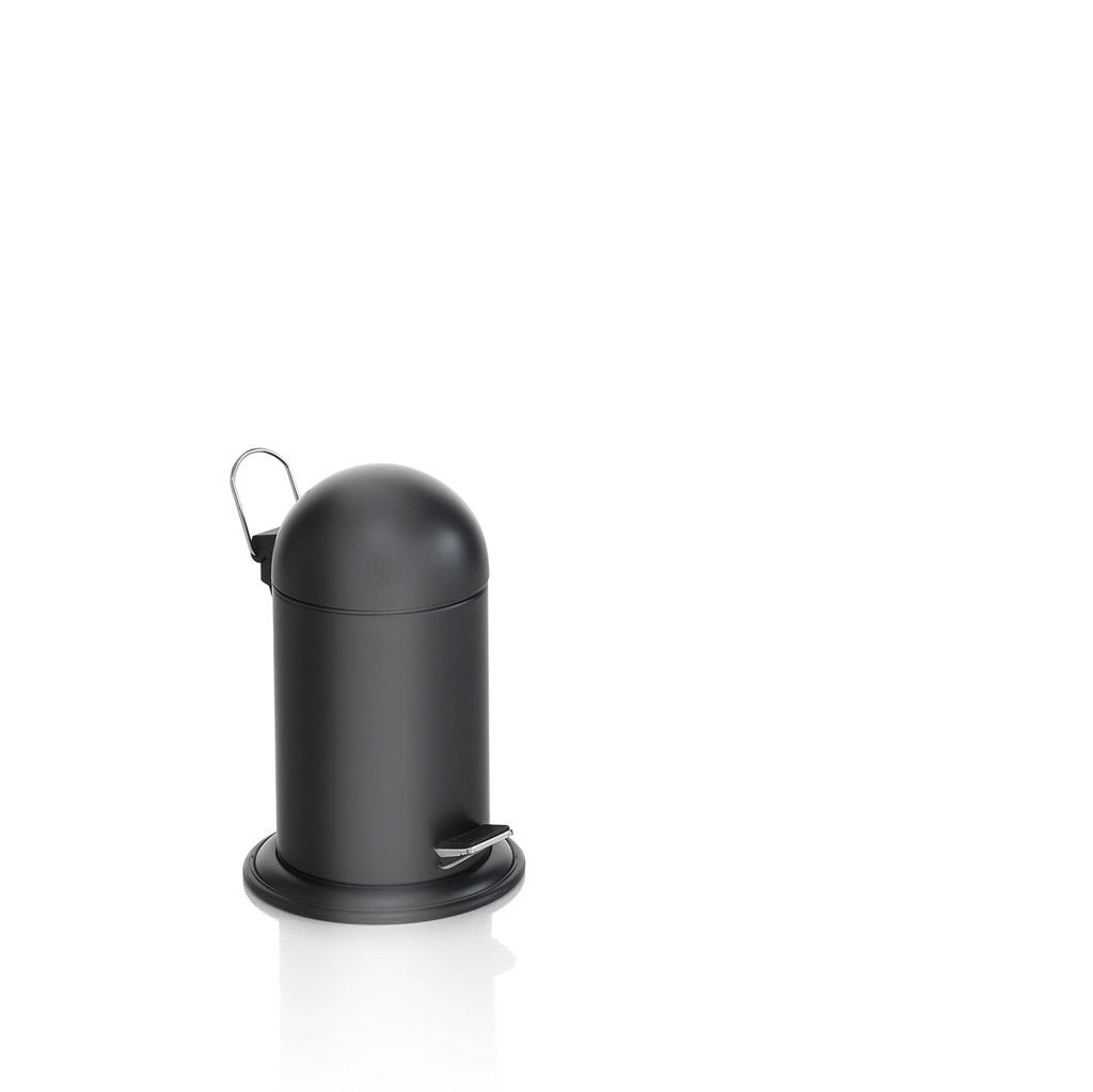Black KENTA waste bin with pedal
