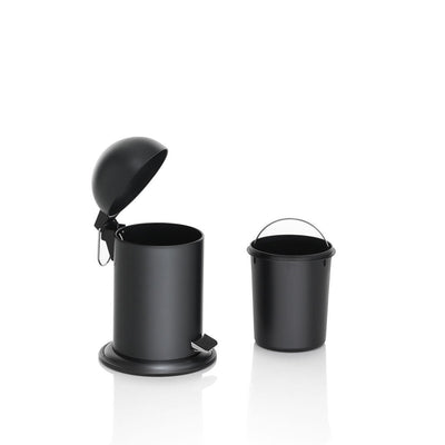 Black KENTA waste bin with pedal
