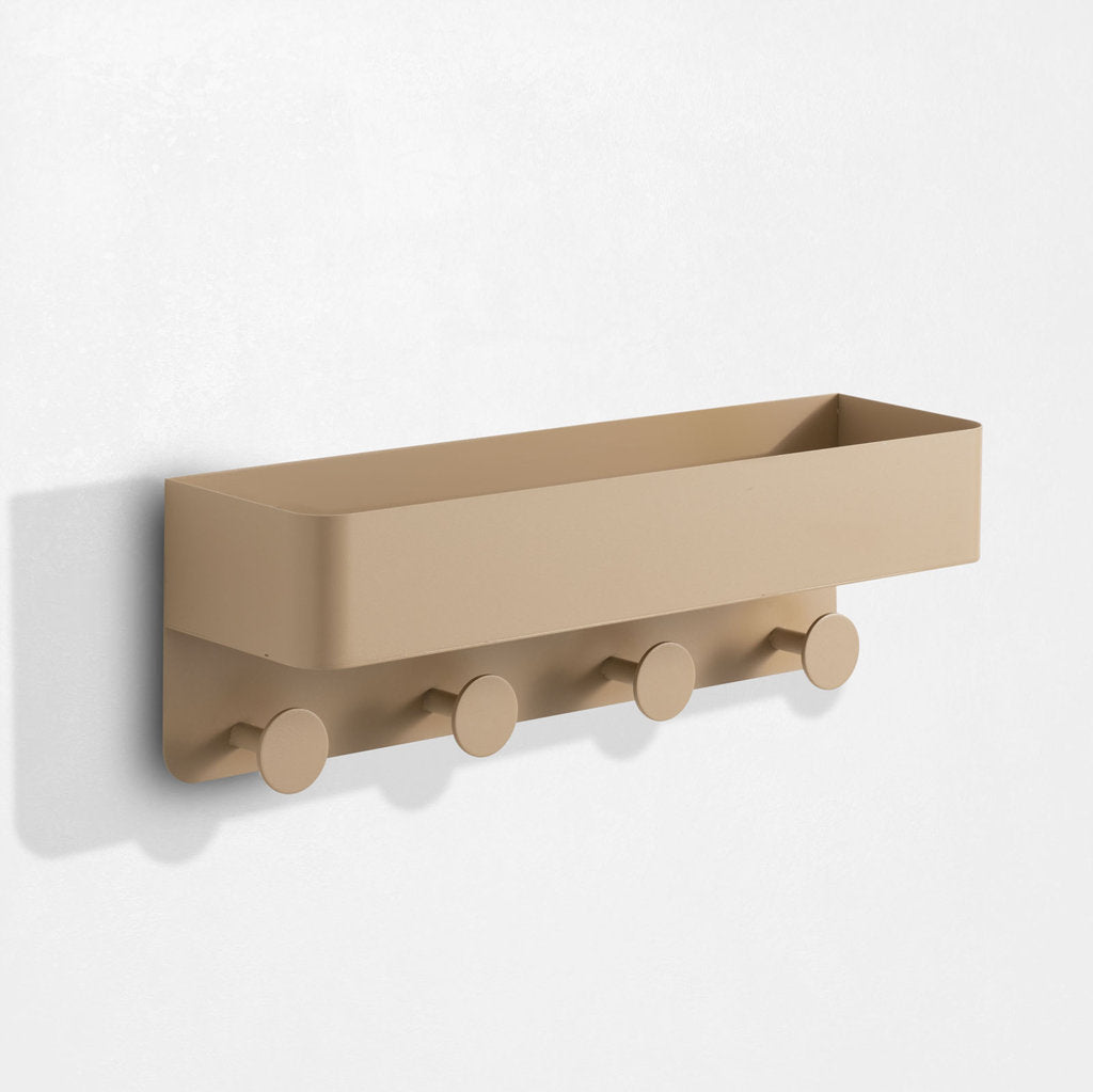 Shelf for objects with LOU beige coat hanger