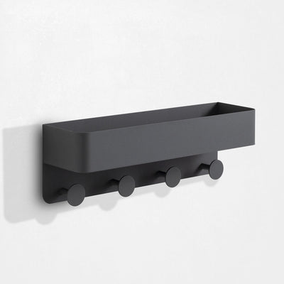 Shelf for objects with gray LOU coat hanger
