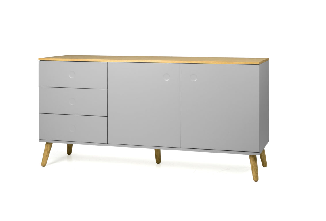 CASPER light gray 2-door/3-drawer buffet