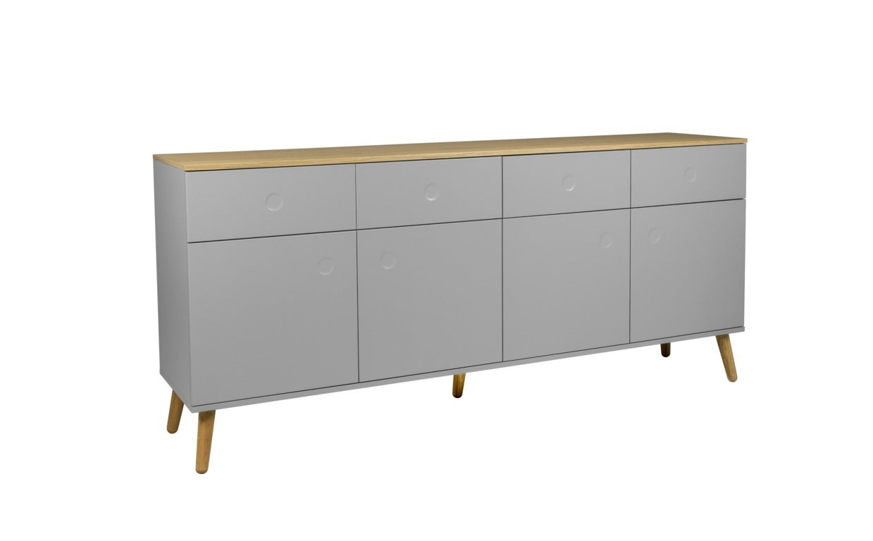 CASPER gray 4-door/4-drawer buffet