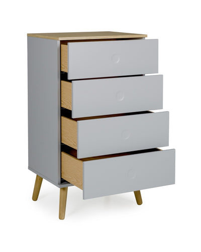 CASPER gray 4-drawer high chest of drawers