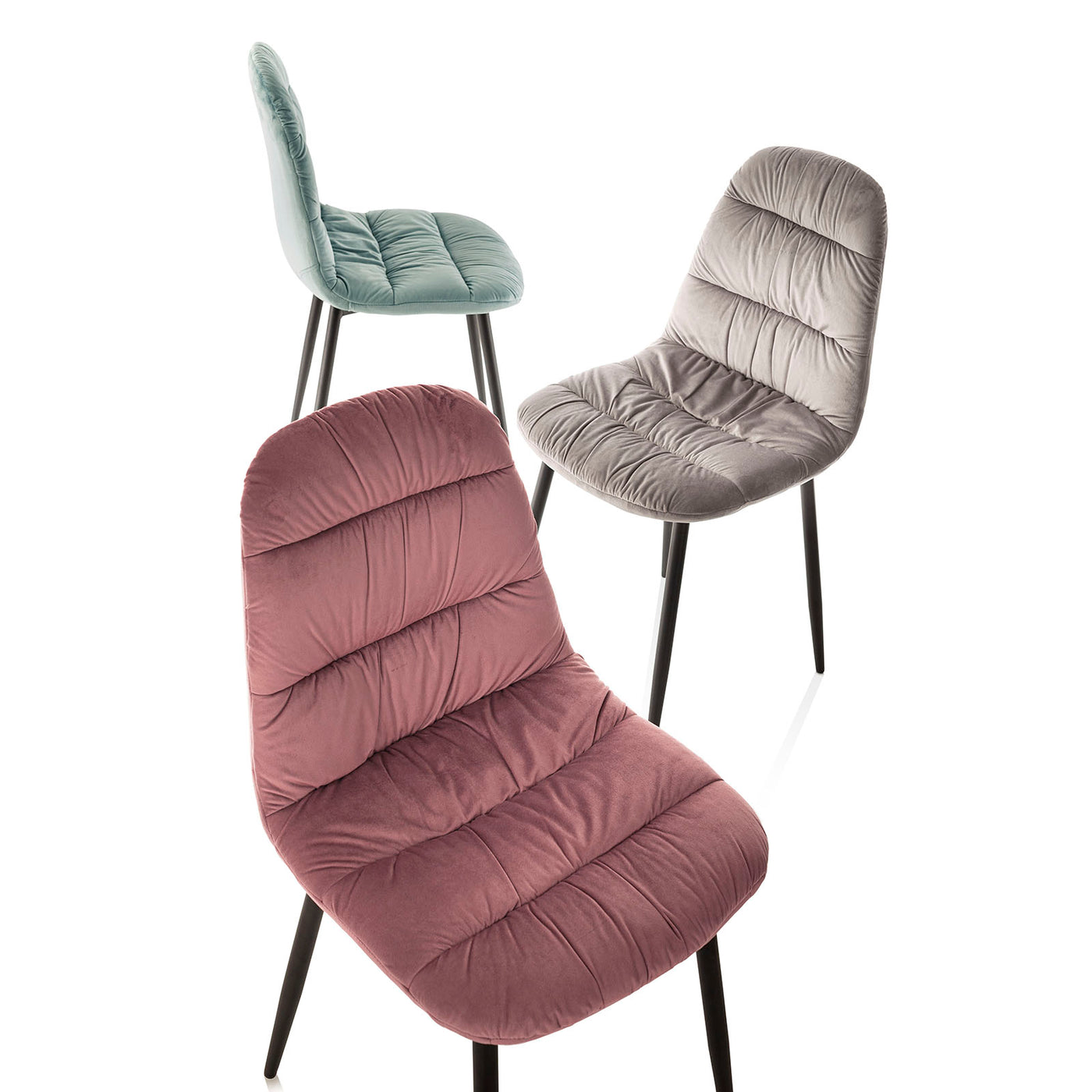 Set of 4 powder pink SANDY chairs