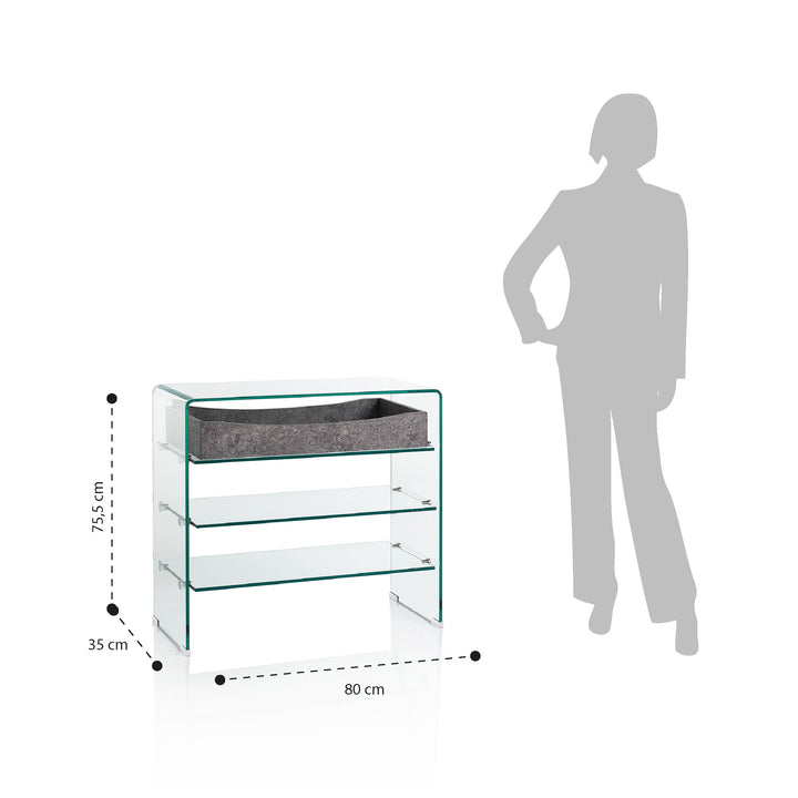 Console w/drawer YANGON concrete