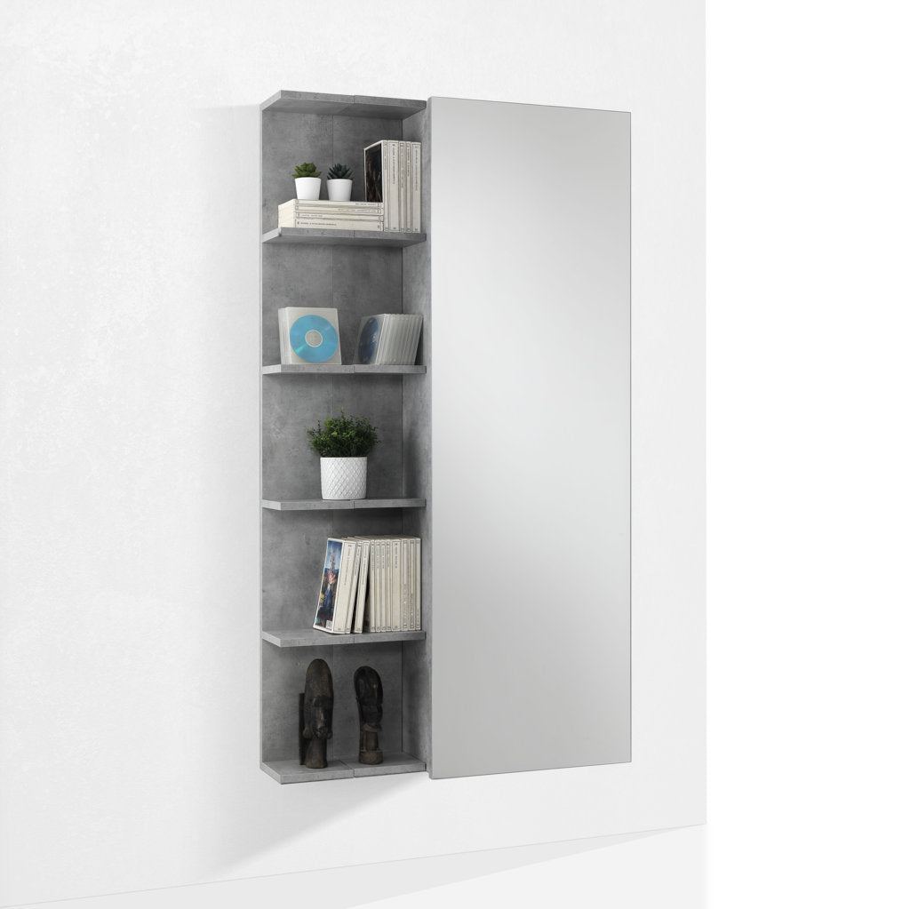 EFFE concrete shoe rack/shelf with mirror