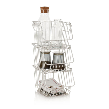KAI white stackable basket