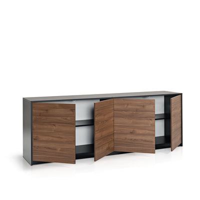 Sideboard 4 doors MILANO black/walnut