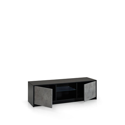Porta TV TUX nero/cemento