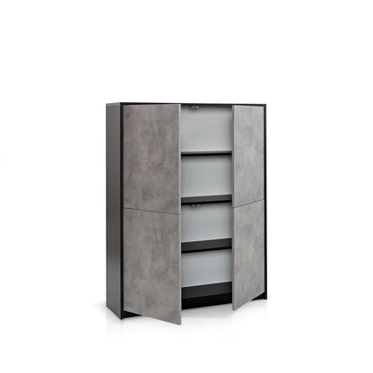 TUX hohes Sideboard in Schwarz/Zement