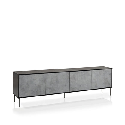 Buffet 4 ante TUX-S nero/cemento