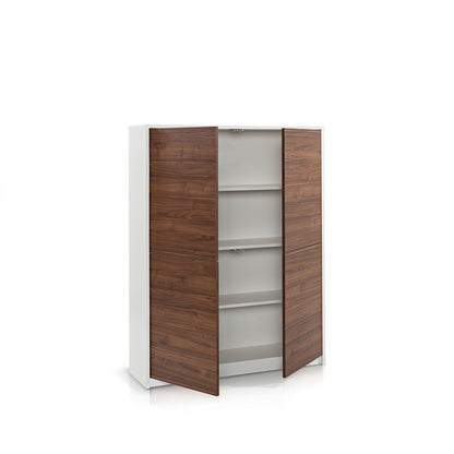 Credenza alta MAINZ bianco/noce