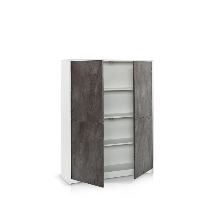 Credenza alta BLOIS bianco/ossido