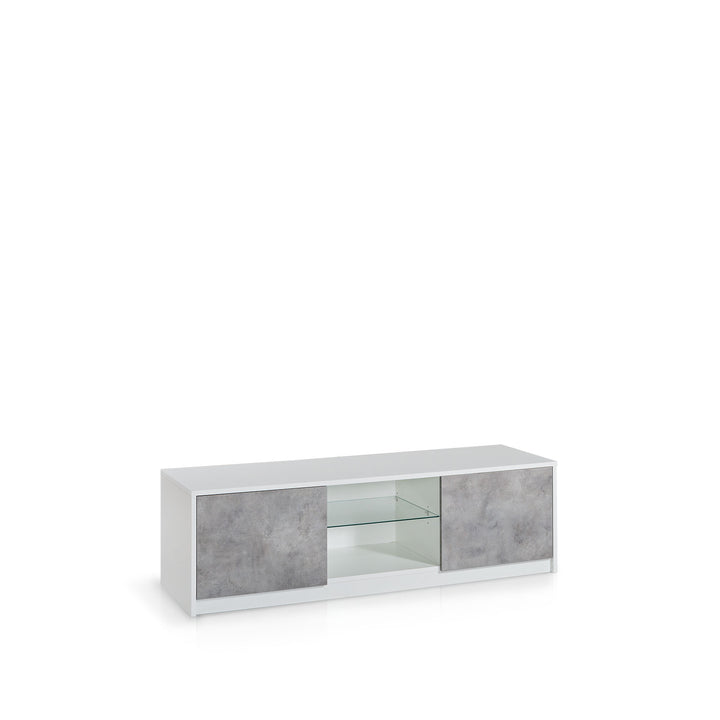 Porta TV SKEE bianco/cemento