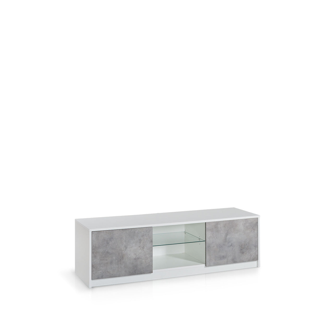 Porta TV SKEE bianco/cemento