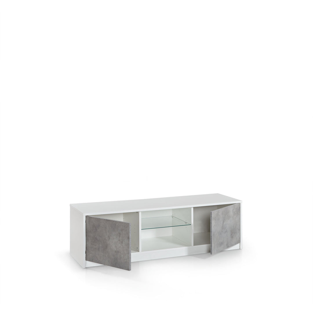 Porta TV SKEE bianco/cemento
