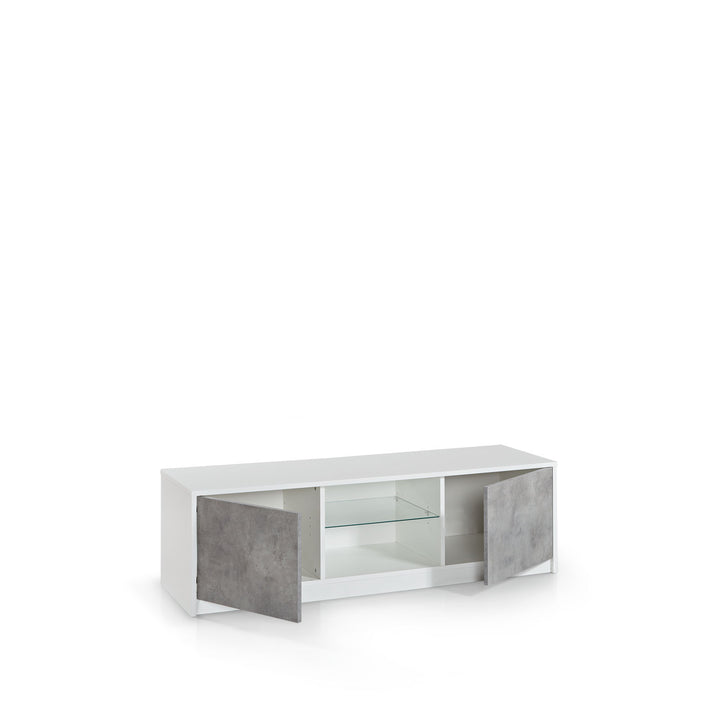 Porta TV SKEE bianco/cemento