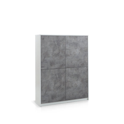Credenza alta SKEE bianco/cemento