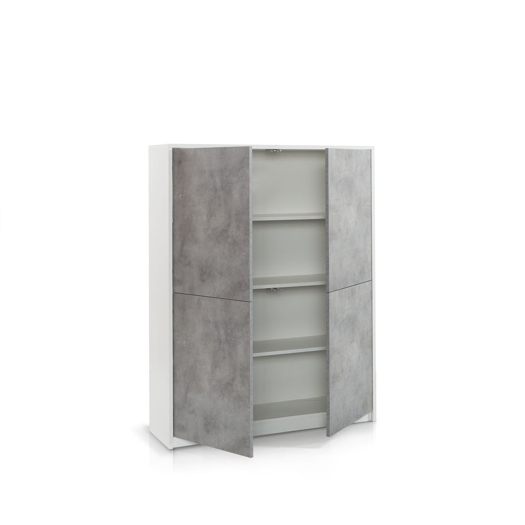 Credenza alta SKEE bianco/cemento