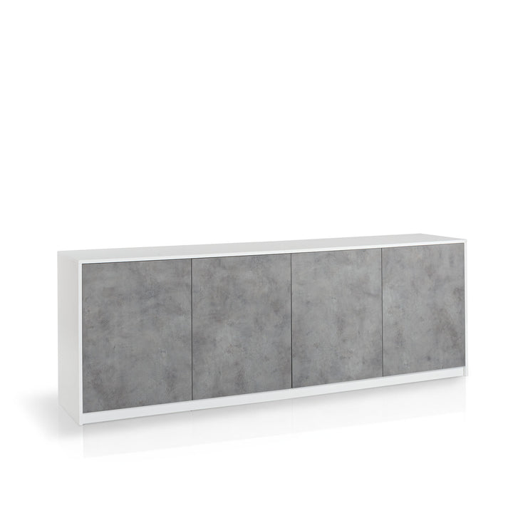 Buffet 4 ante SKEE bianco/cemento