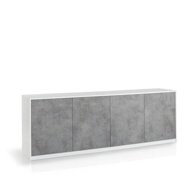 SKEE 4-door sideboard white/cement