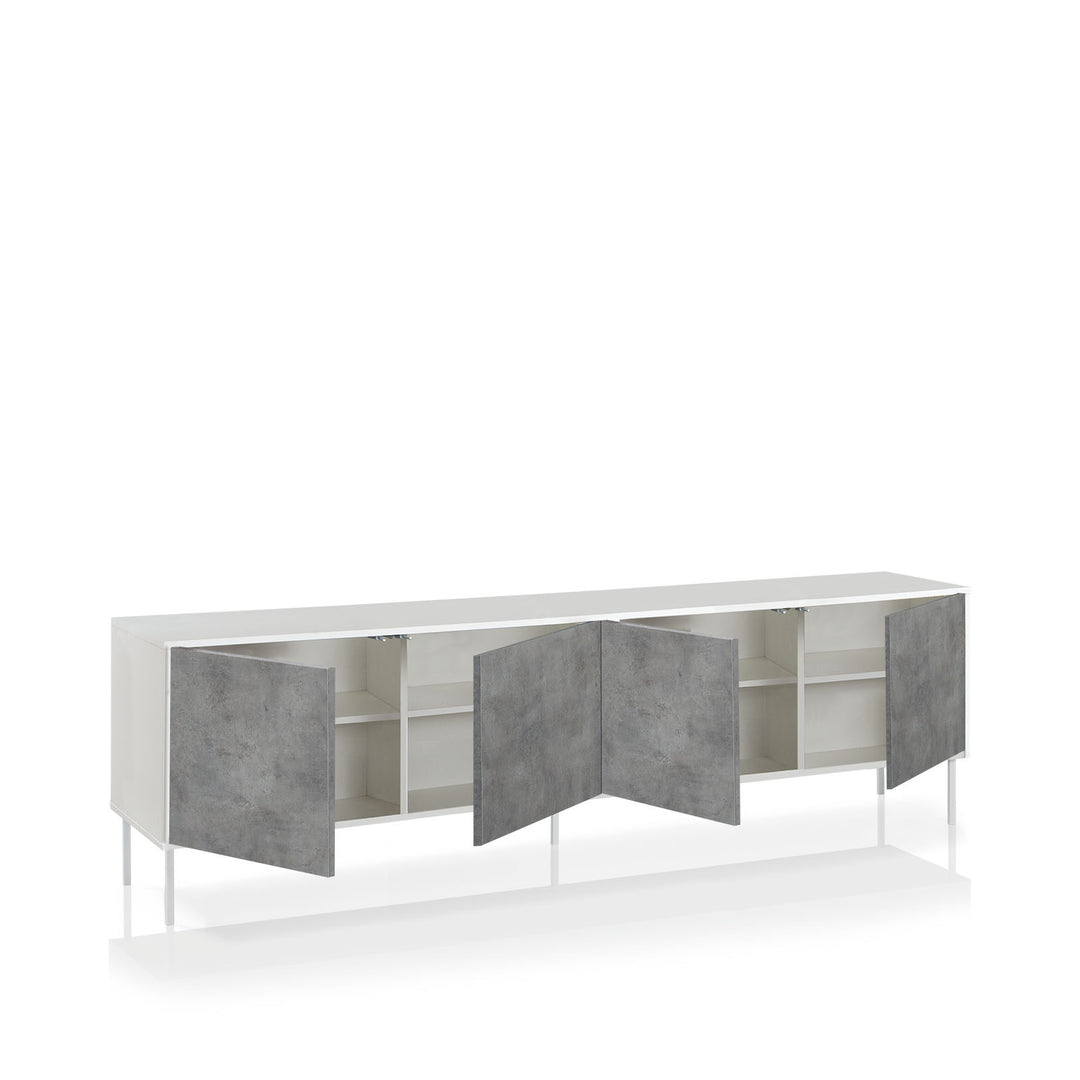 Buffet 4 ante SKEE-S bianco/cemento