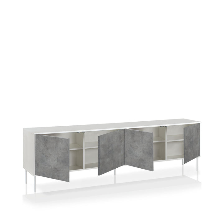 Buffet 4 ante SKEE-S bianco/cemento