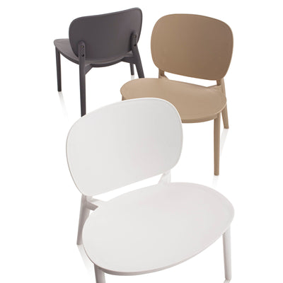 Set mit 2 grauen MAHON-Stühlen für den Innen- und Außenbereich