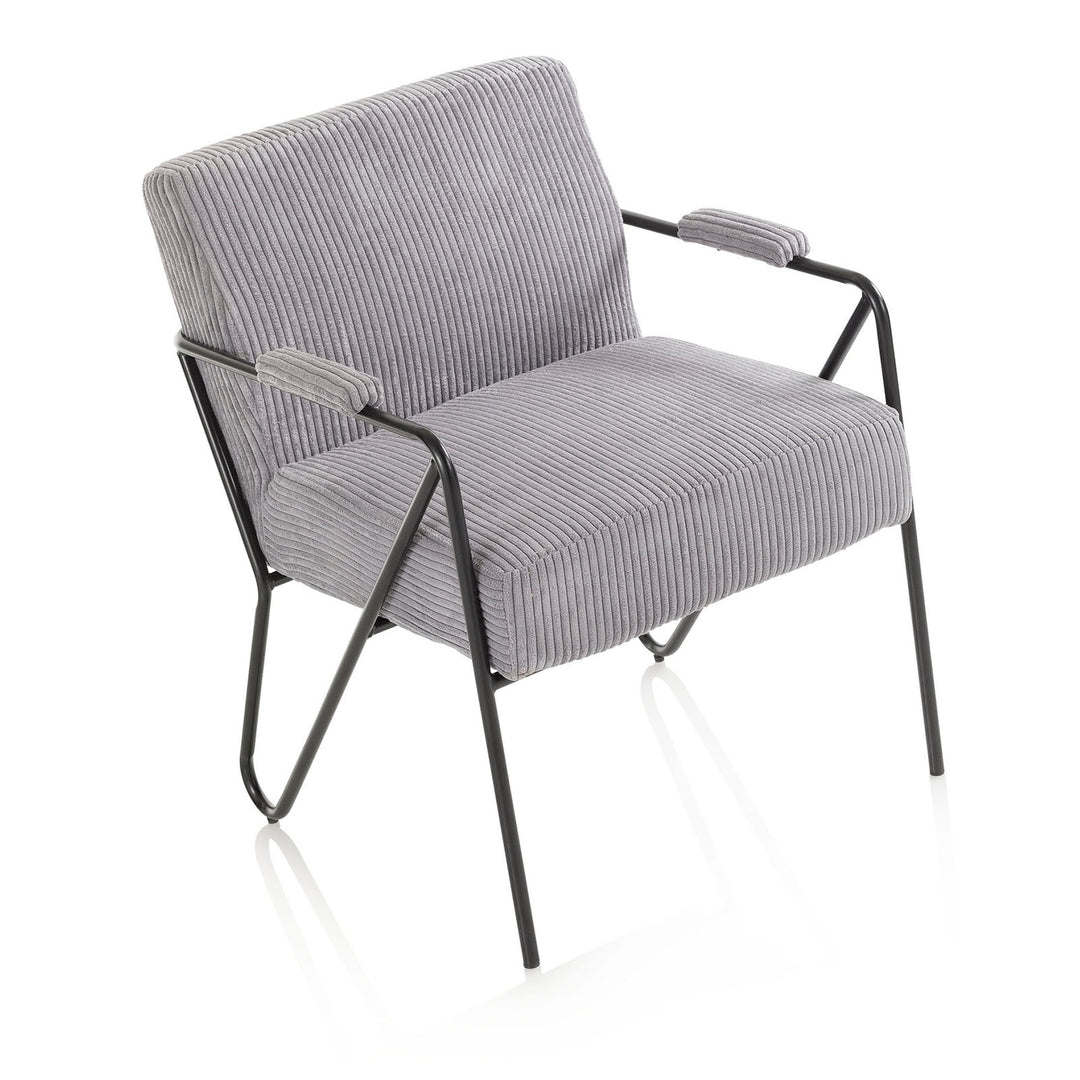 Dunkelgrauer Cord-Sessel