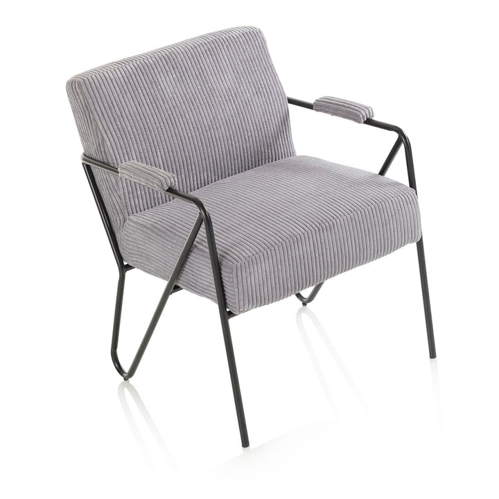 Dunkelgrauer Cord-Sessel
