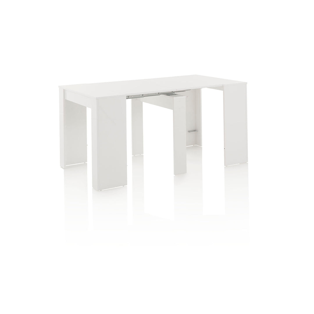 Glossy white STRETCH extendable console