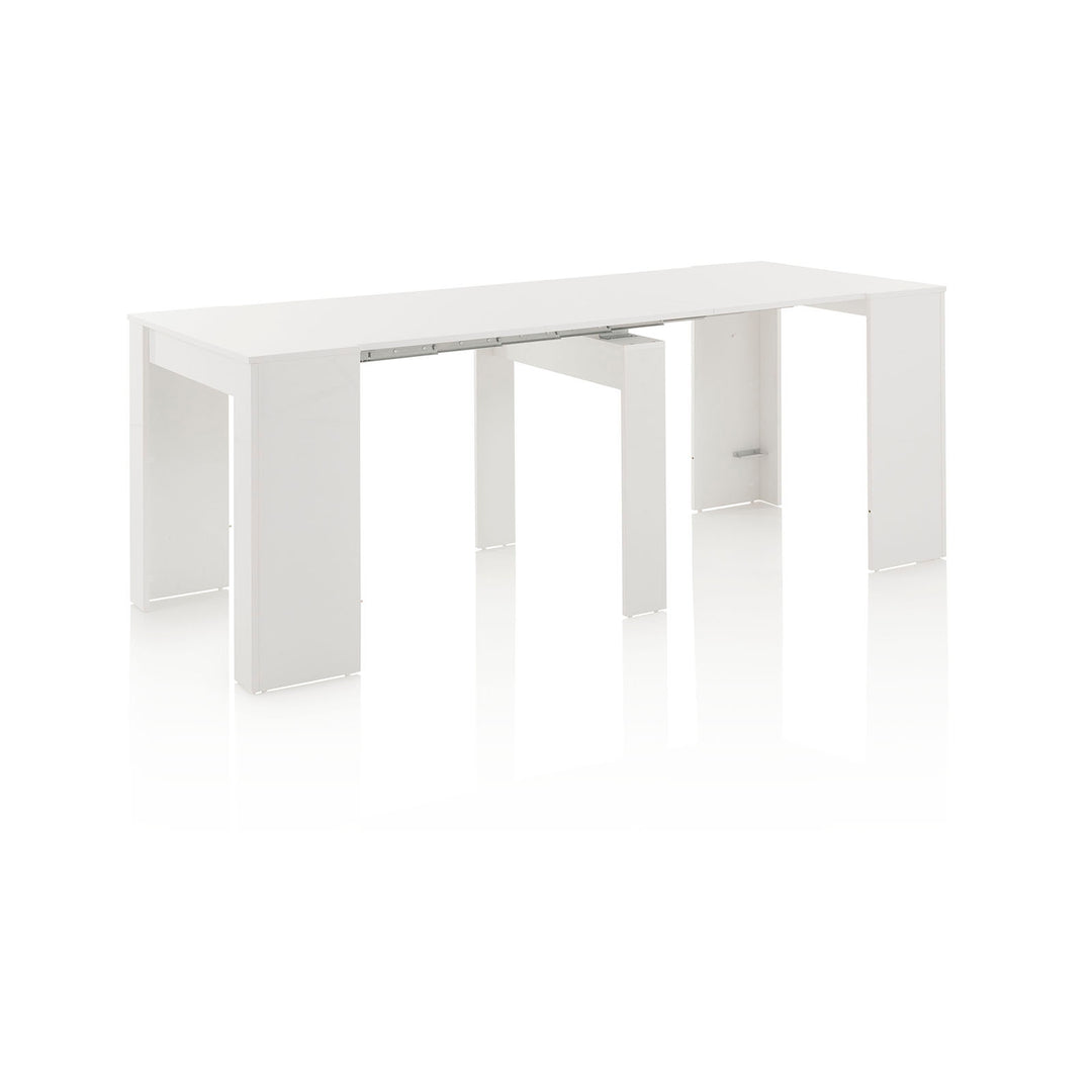 Glossy white STRETCH extendable console