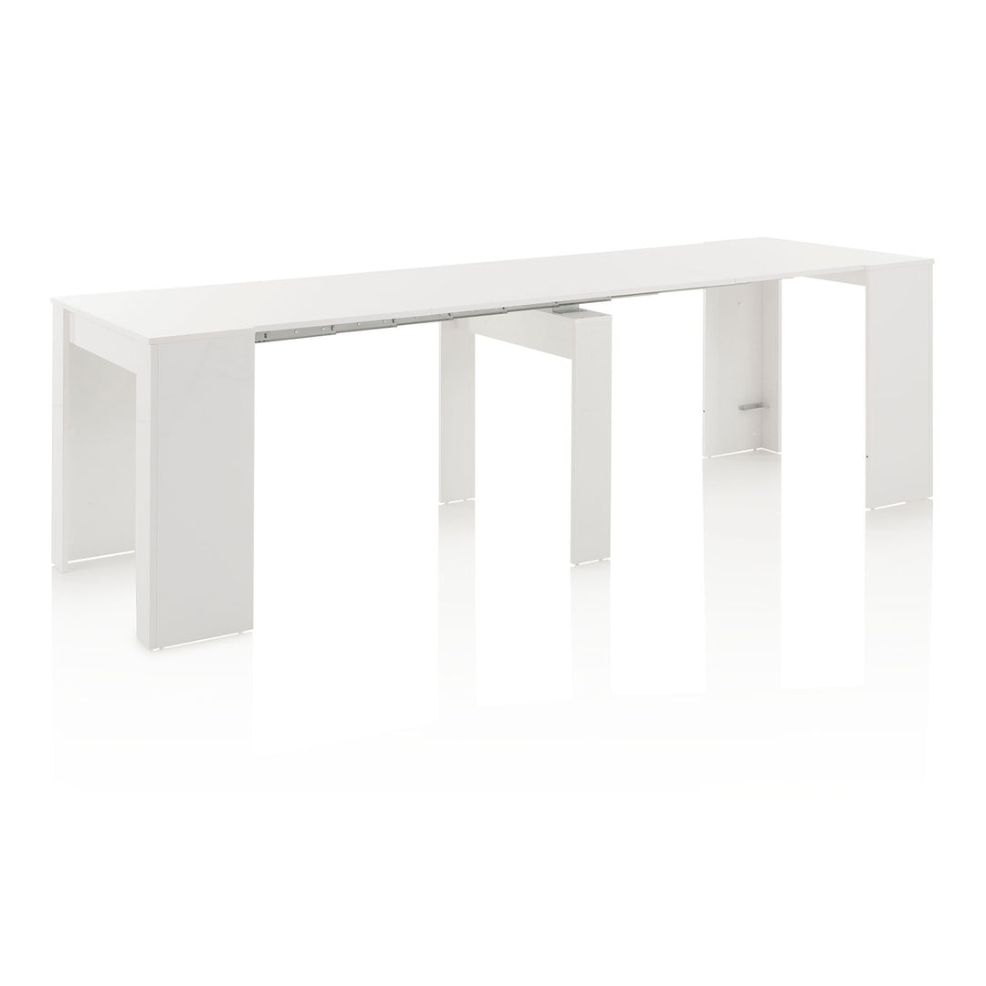 Glossy white STRETCH extendable console