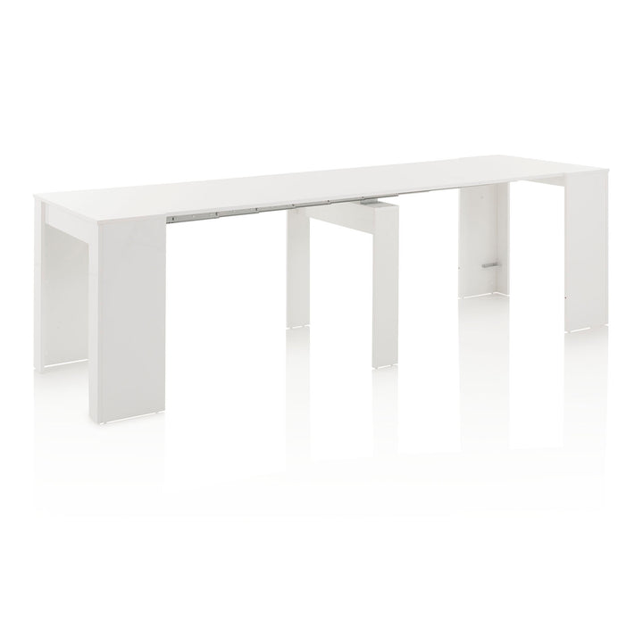 Glossy white STRETCH extendable console