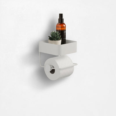 SHIMA white paper roll holder with shelf