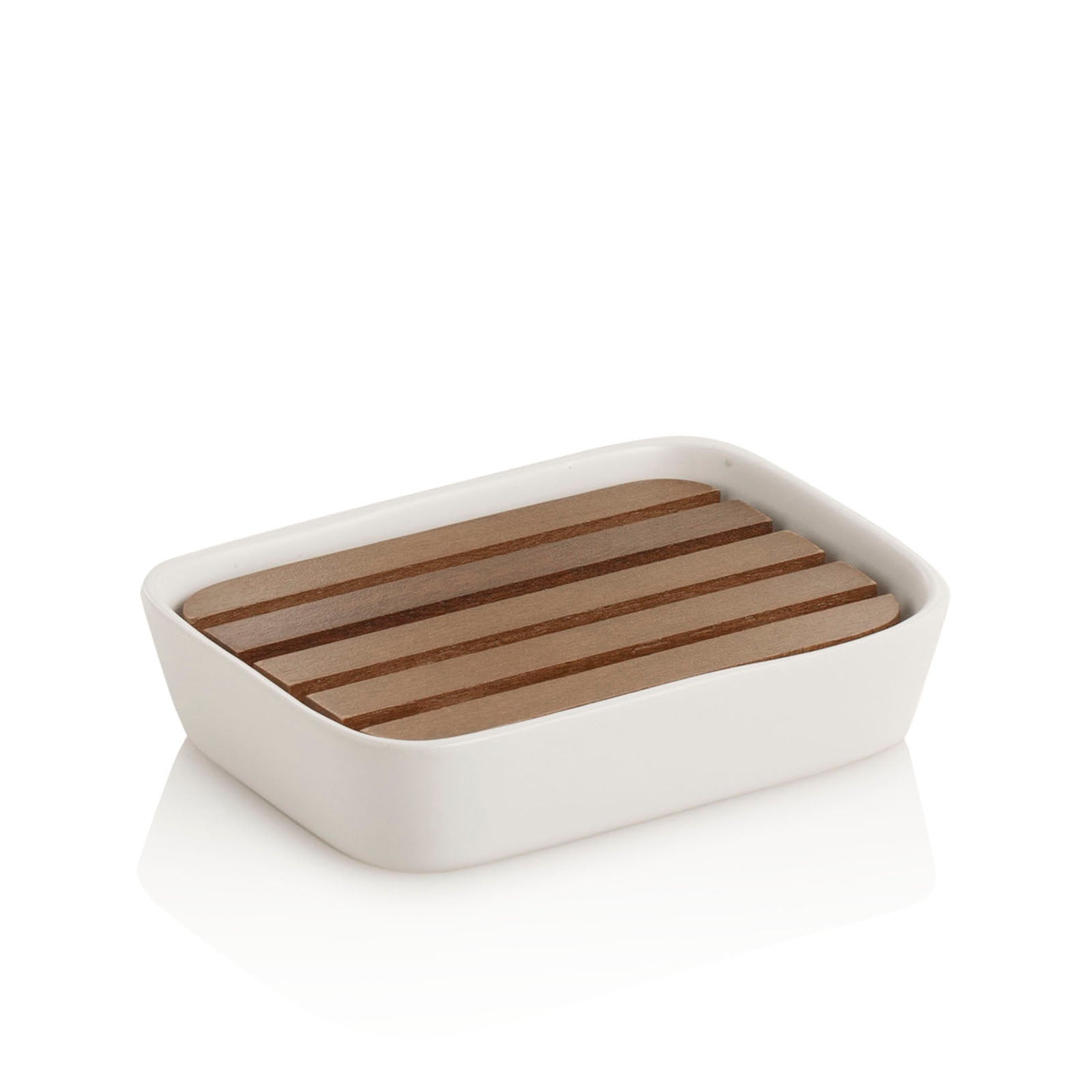 Portasapone WOOD bianco