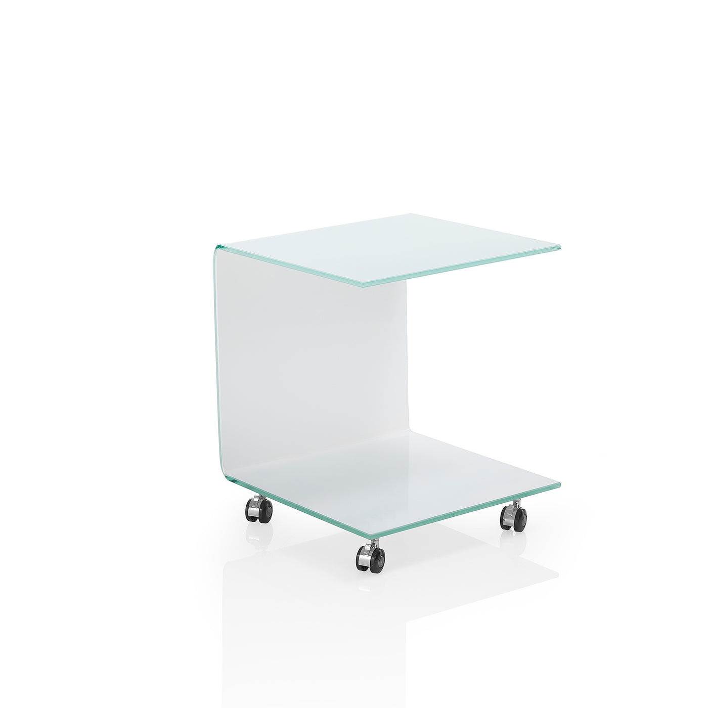 SNAPPY white coffee table with wheels