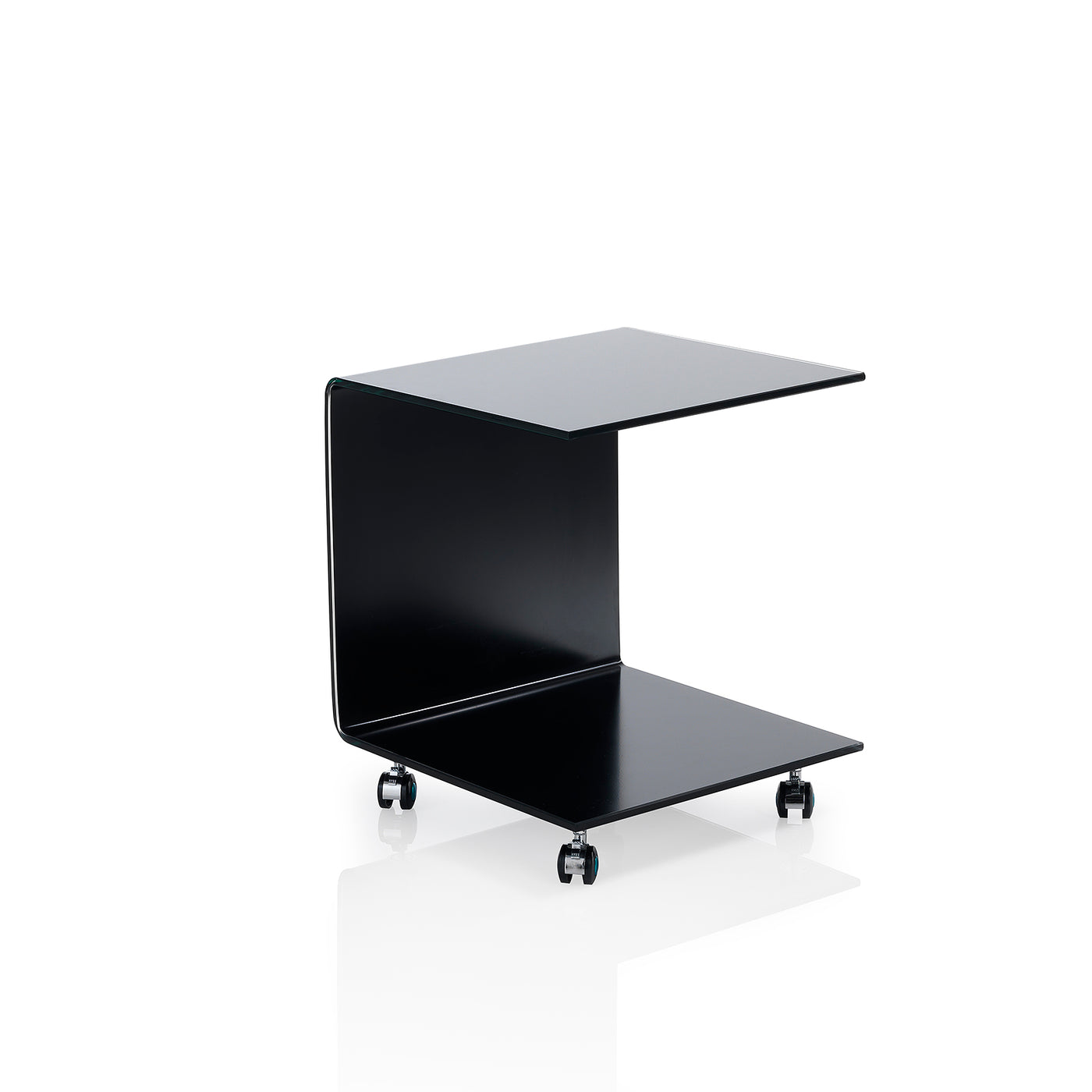 SNAPPY black coffee table with wheels