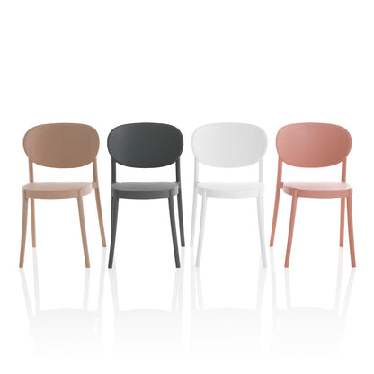 4er-Set ICE-Stühle in Beige für drinnen und draußen