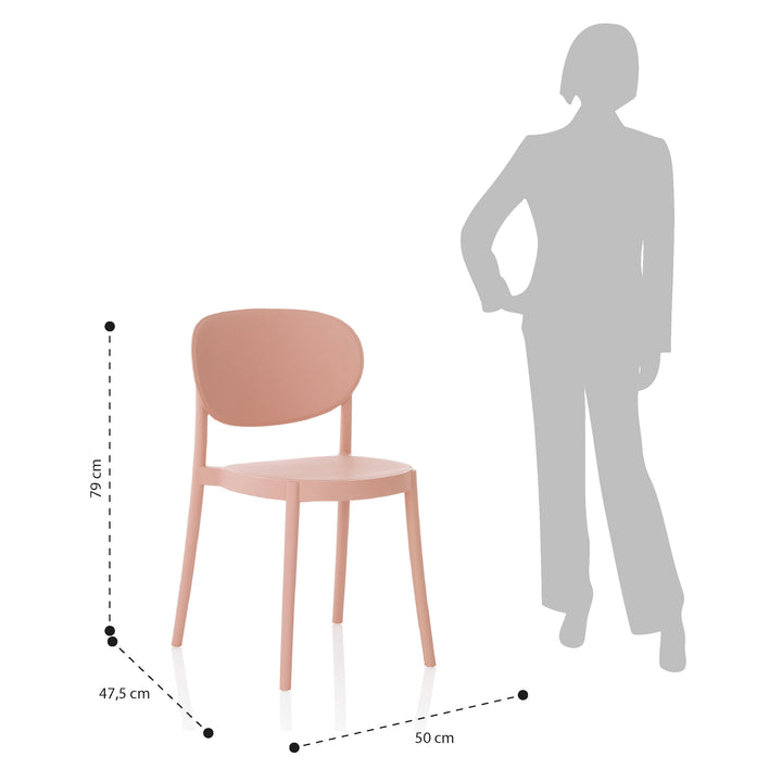 Set 4 Sedie interno/esterno ICE rosa