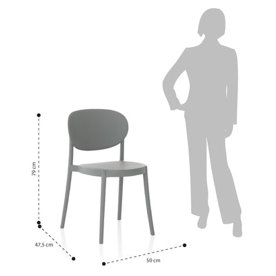 Set of 4 gray ICE indoor/outdoor chairs