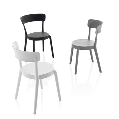 Set 4 Sedie interno/esterno MOSS grigio