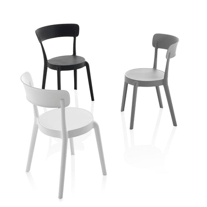 Set mit 4 Innen-/Außenstühlen MOSS Anthrazit
