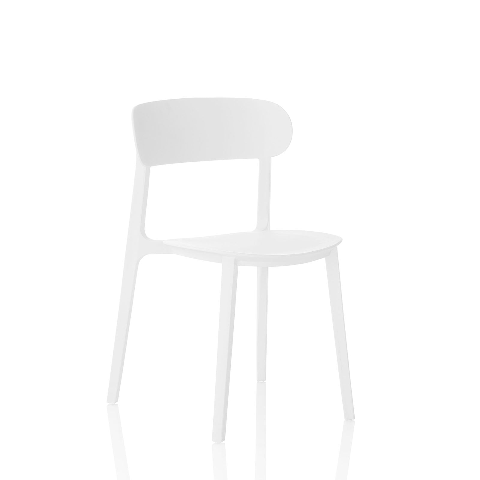 Set mit 4 Innen-/Außenstühlen LUNA weiß