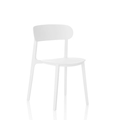 Set mit 4 Innen-/Außenstühlen LUNA weiß