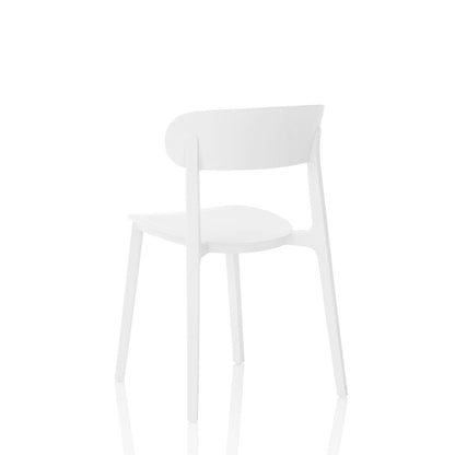 Set mit 4 Innen-/Außenstühlen LUNA weiß
