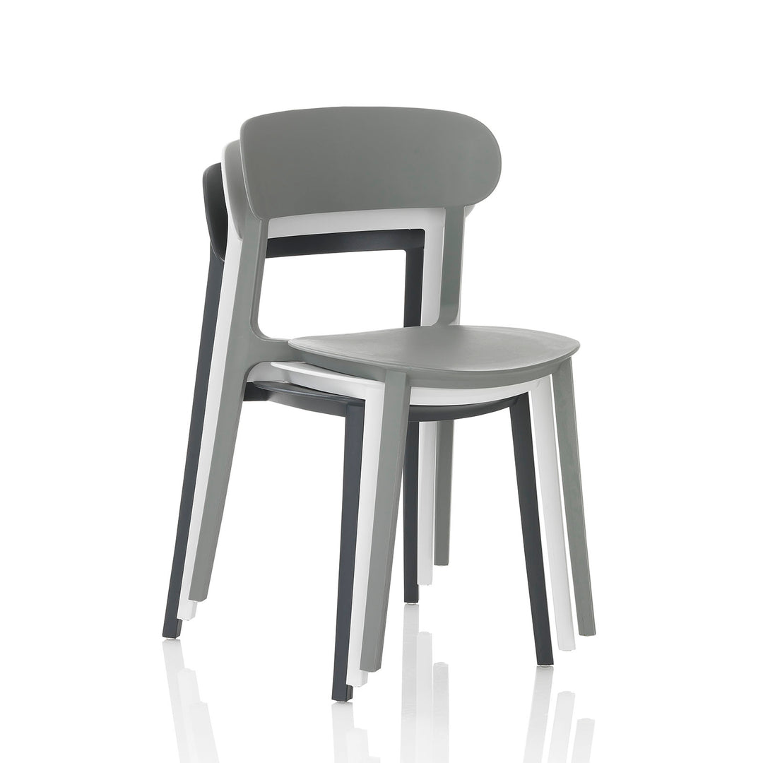 Set 4 Sedie interno/esterno LUNA grigio
