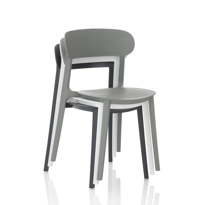 Set 4 Sedie interno/esterno LUNA grigio
