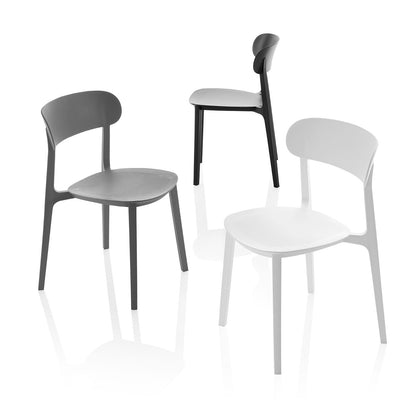 Set mit 4 Innen-/Außenstühlen LUNA grau